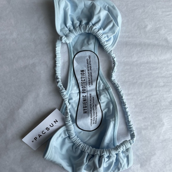 Kendall & Kylie Light Blue Maggie Ruched Bikini Bottom - Picture 4 of 5